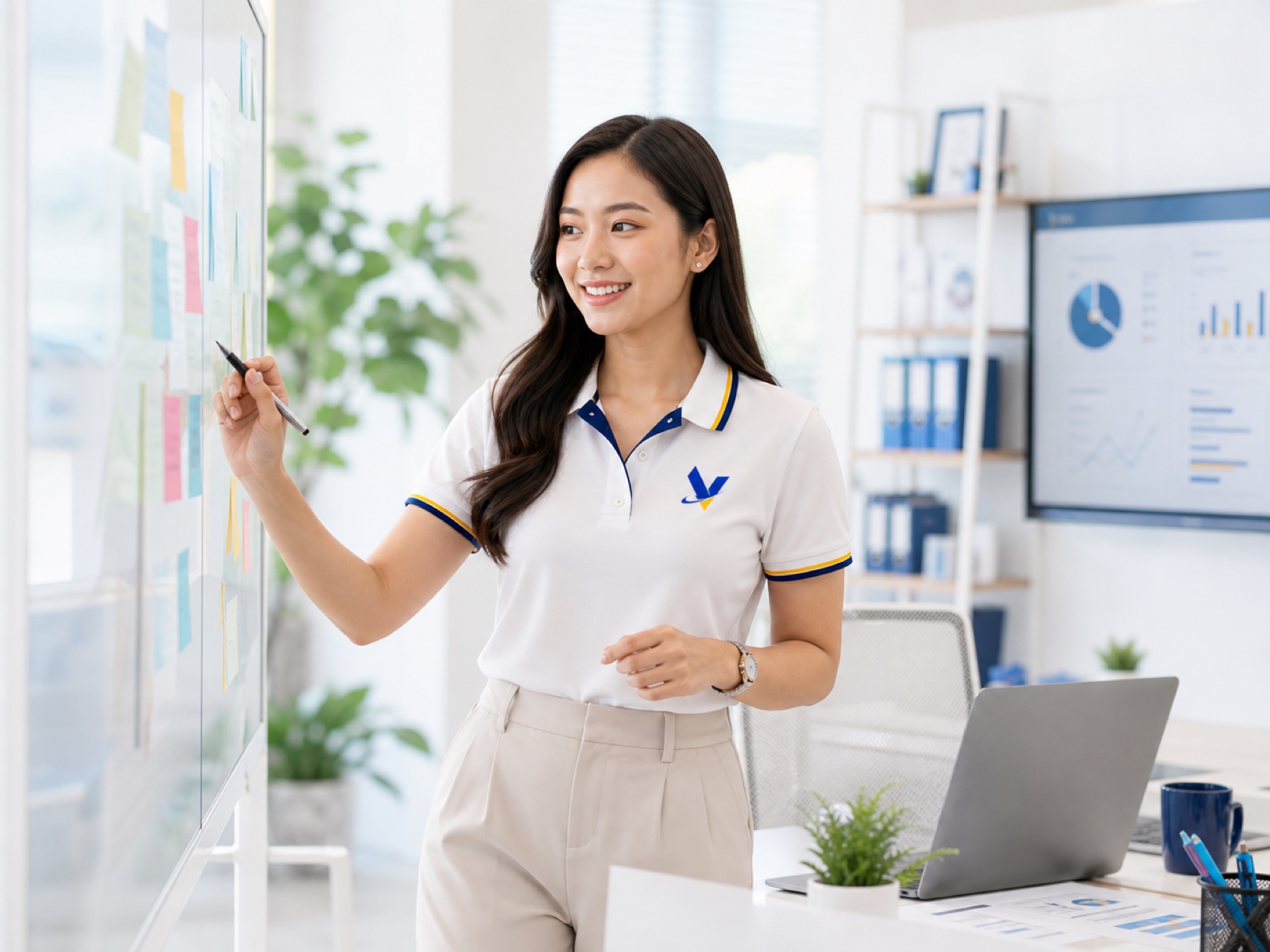 Filipino project manager coordinating remote staffing tasks