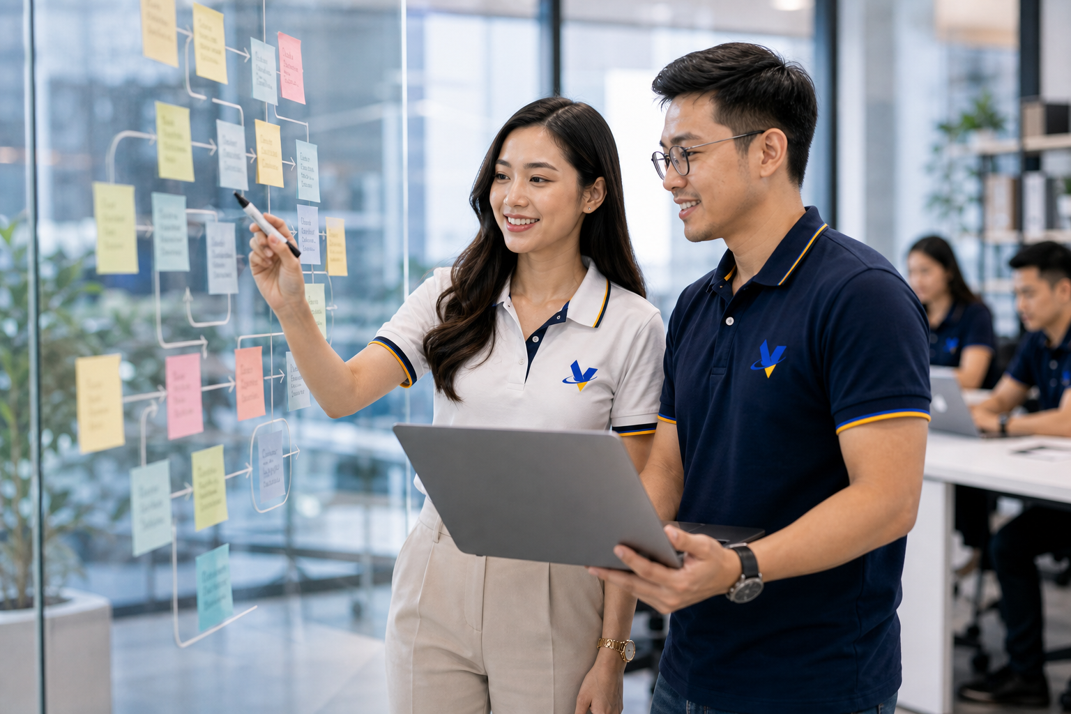 Agency project manager planning SEO and content workflow