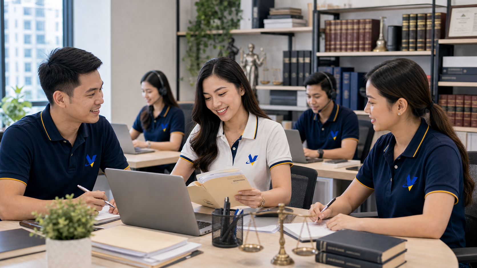Legal support team coordinating intake and case admin tasks