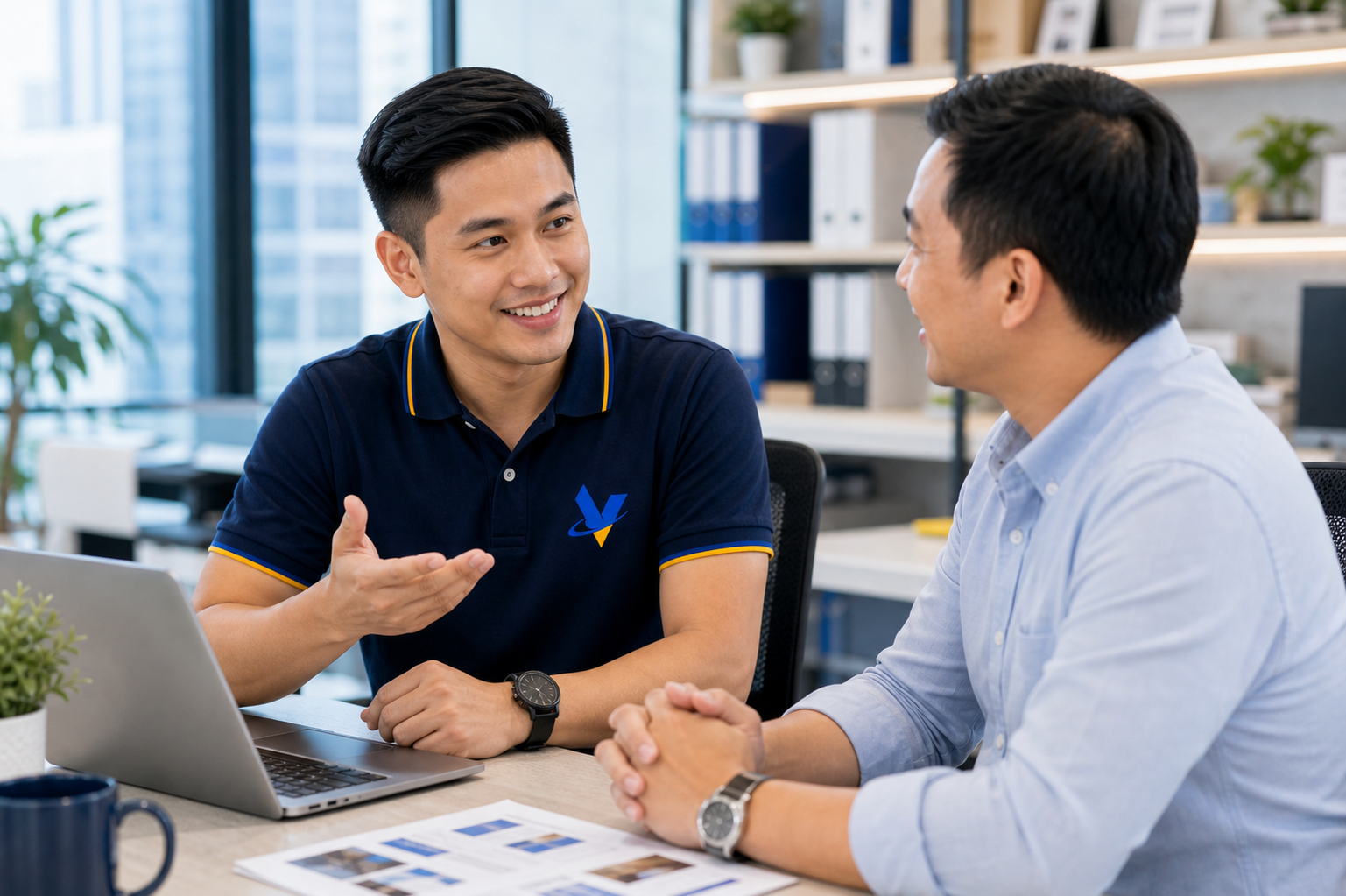 Professional services account manager presenting onboarding support plan