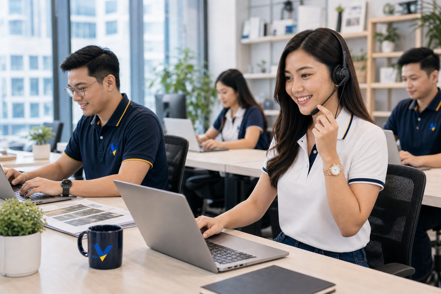 Filipino real estate support team coordinating leads and appointments