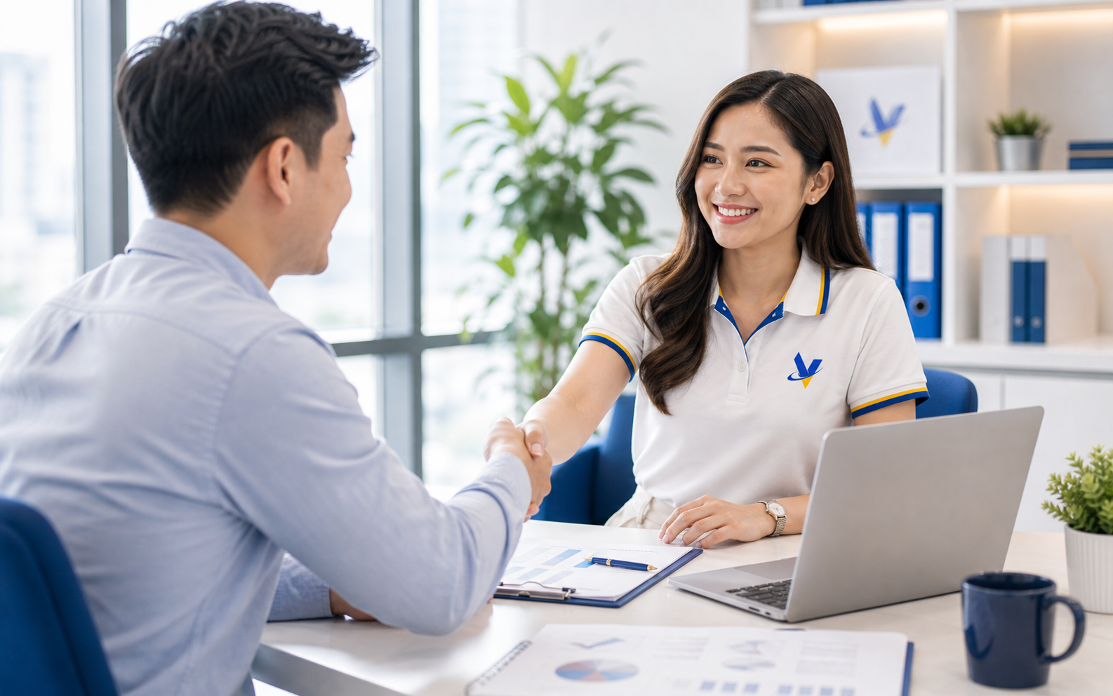 VenderIT advisor helping a business owner choose a salary comparison and outsourcing plan