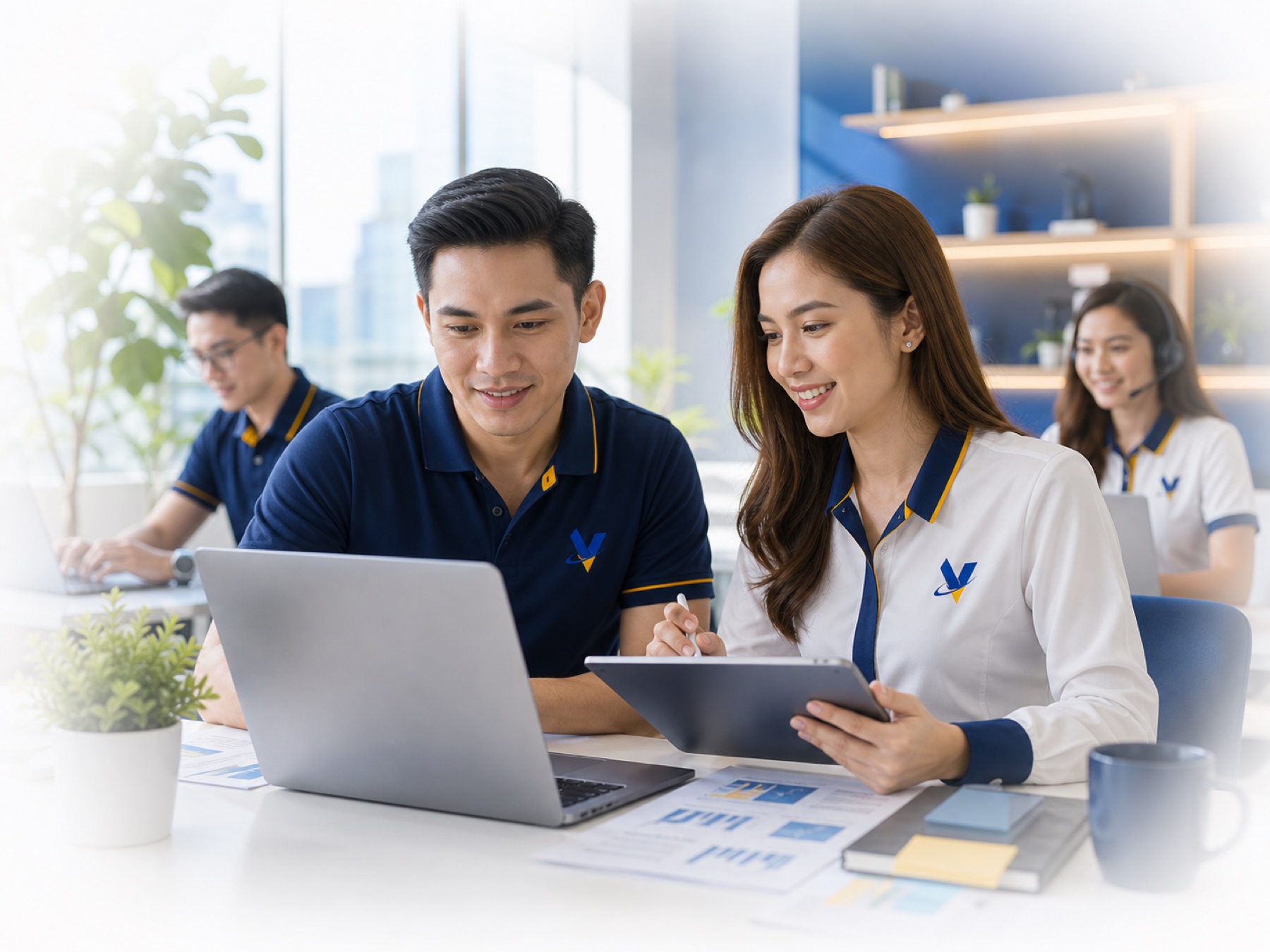 Filipino technical and creative remote professionals working together